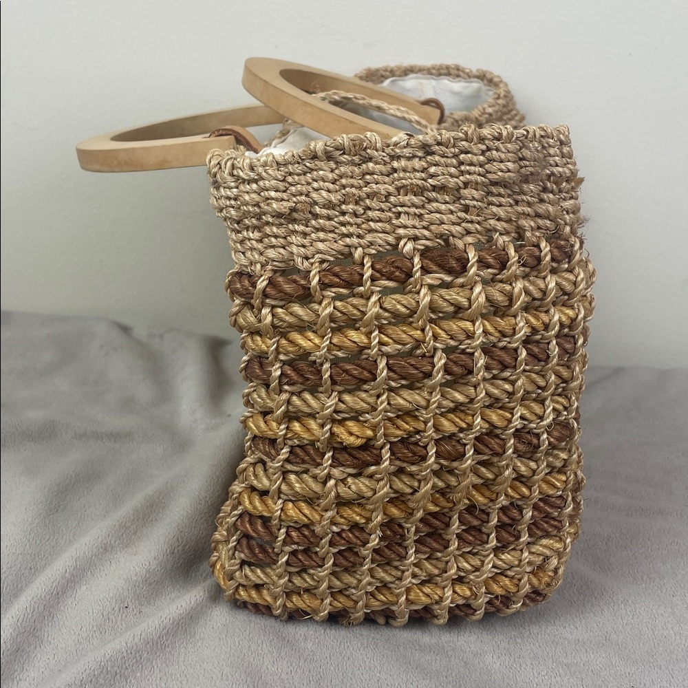 Talbots Wooden Handle Rope Bag - Picture 10 of 16